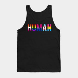 Human LGBT Flag Gay Pride Month Rainbow Transgender Lesbian Bisexual Pansexual Tank Top